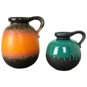 Model 484 Pottery Fat Lava Vases from Scheurich, Germany, 1970s, Set of 2