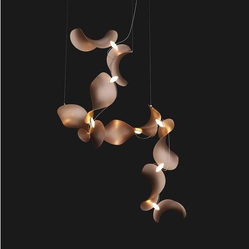 Dune 10 Spiral Pendant Light in Silver Anodized Aluminum by Moss Objects For Sale - Image 6 of 18