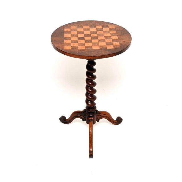 Wood Antique William IV Inlaid Walnut Chess Table, 1830 For Sale - Image 7 of 7