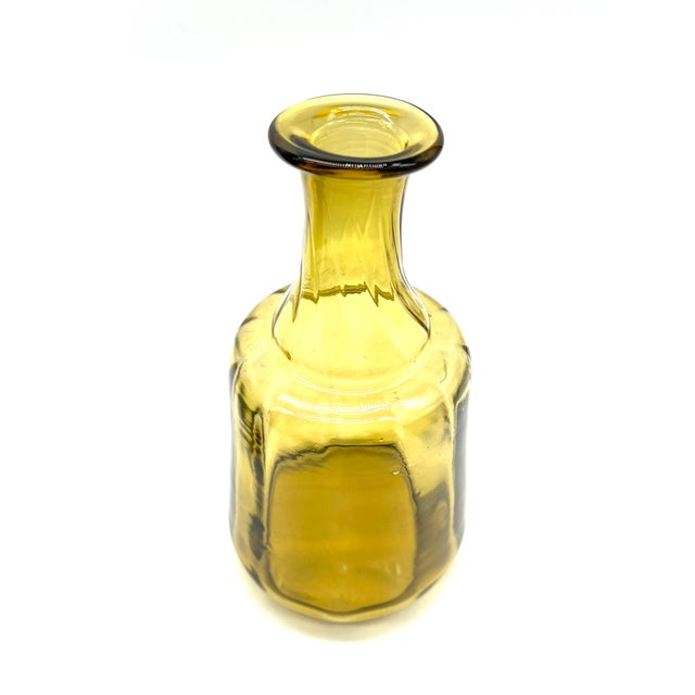 Glass Mid-Century Modern Amber Glass Vase by Arthur Percy for Gullaskruf, Sweden, 1950s For Sale - Image 7 of 17