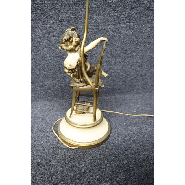 Mid 20th Century Potmetal Gilded Lamp For Sale - Image 5 of 11