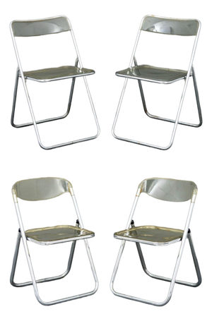 Giancarlo Piretti "Plia" Style Folding Chairs, 4
