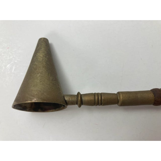 Antique Metal and Wooden Handle Candle Snuffer For Sale - Image 4 of 7