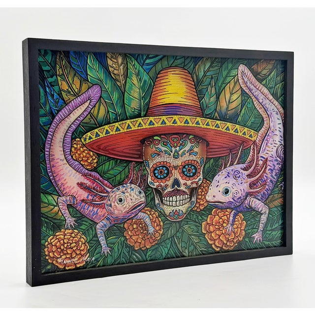 Ricardo Maya Contemporary Mexican Folk Art Día De Los Muertos Painting For Sale - Image 4 of 18