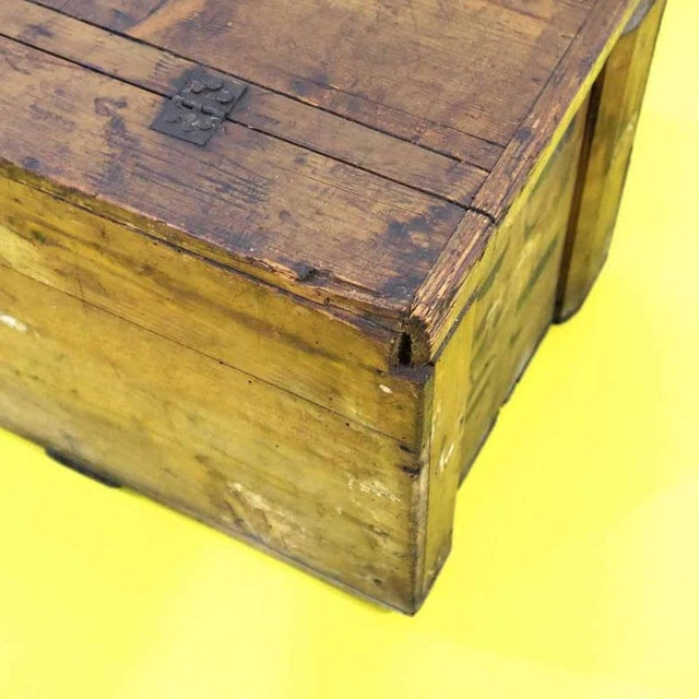 Rectangular Wooden Chest with Numbered Metal Lock For Sale - Image 12 of 14