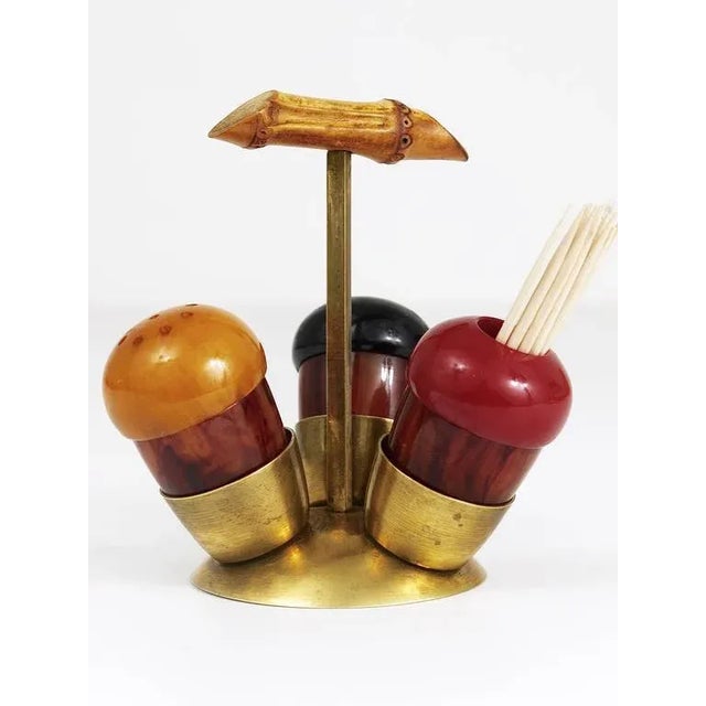 Mid-Century Salt & Pepper Toothpick Cruet Set by Richard Rohac, Austria, 1950s, Set of 4 For Sale - Image 6 of 9