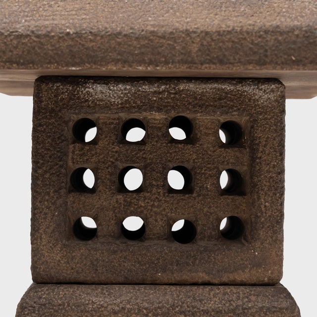 Chinese Square Limestone Garden Lantern For Sale - Image 4 of 5