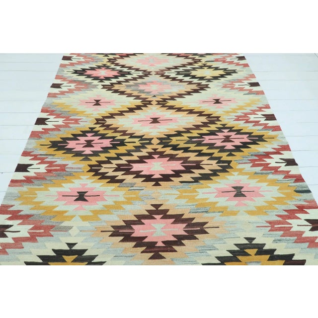 Textile Vintage Turkish Antalya Nomads Kilim Rug For Sale - Image 7 of 13