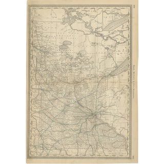 Antique Minnesota Map by Rand McNally, 1888 For Sale