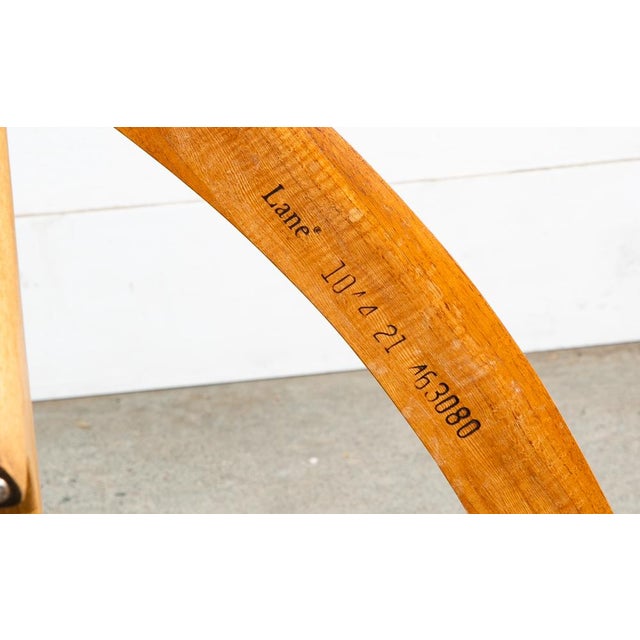 Brown 1960s Mid Century Modern Cocktail Table Set Side End Round Glass Triangular Lane Pair For Sale - Image 8 of 11