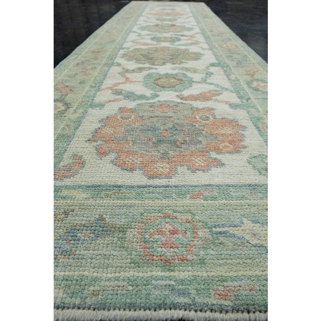 Turkish Oushak Runner Rug 2'6" x 10' #17454 For Sale In Houston - Image 6 of 8