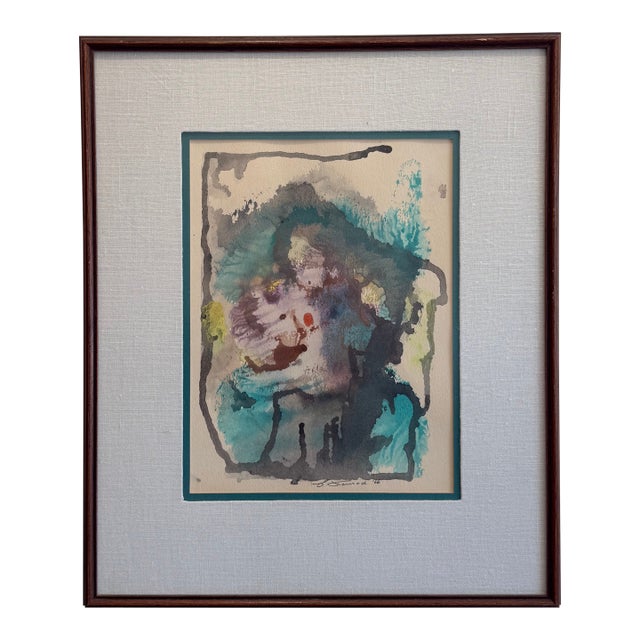 Mid 20th Century Abstract Watercolor Painting For Sale