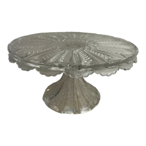 Antique Duncan Miller “Mardi Gras” Pressed Glass Pedestal Cake Plate