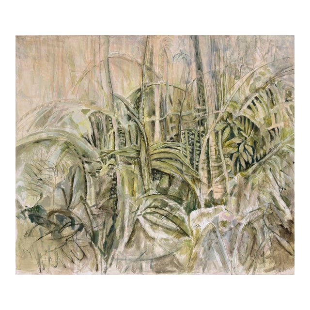 2007, Backyard Series I, Contemporary Abstract Expressionist Landscape, Acrylic Paint and Charcoal on Canvas, Artist Louise Freshman Brown For Sale