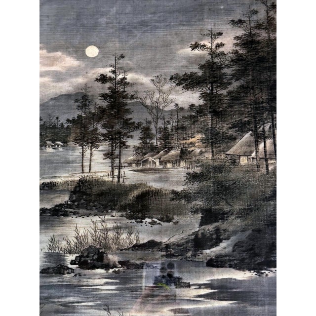 Early 20th Century Framed Japanese Velvet Yuzen-Birodo Tapestry Panel Meiji Period For Sale - Image 5 of 16