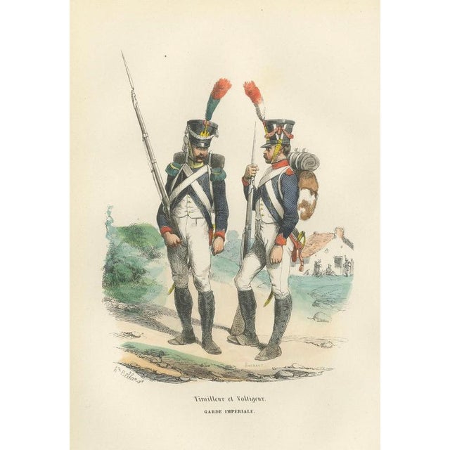 Mid 19th Century Imperial Guard Tirailleur and Voltigeur, 1843, Paper For Sale - Image 5 of 10