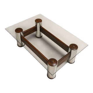 Brazilian Modern “Amelia” Coffee Table in Rosewood & Chrome-Plated Metal by Sergio Rodrigues, Brazil, 1965 For Sale