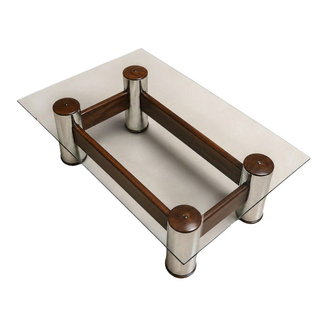 Brazilian Modern “Amelia” Coffee Table in Rosewood & Chrome-Plated Metal by Sergio Rodrigues, Brazil, 1965 For Sale