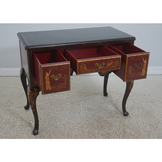 Chinoiserie Maitland Smith Chinoiserie Decorated Marble Top Low Boy Server For Sale - Image 3 of 18