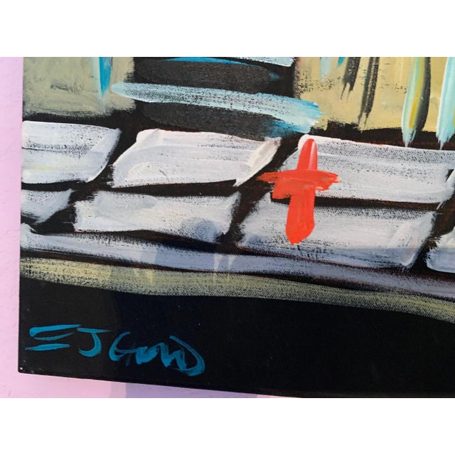 Fine Painting by e.j. Gold, “5th Avenue Gallery” — Original Signed Acrylic on Canvas, 24 X 36 For Sale - Image 4 of 9