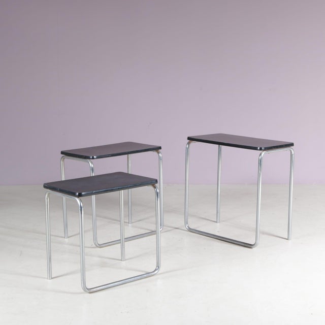 Nesting Tables by Jan Schrofer for Ahrend de Cirkel, Netherlands, 1930s For Sale - Image 5 of 10