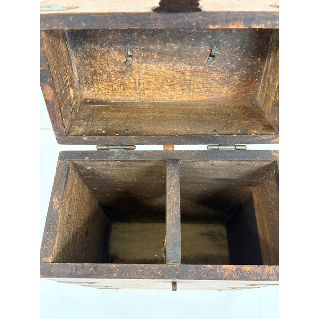 Handcrafted Indian Wood Storage Box With Iron Hardware For Sale - Image 10 of 10