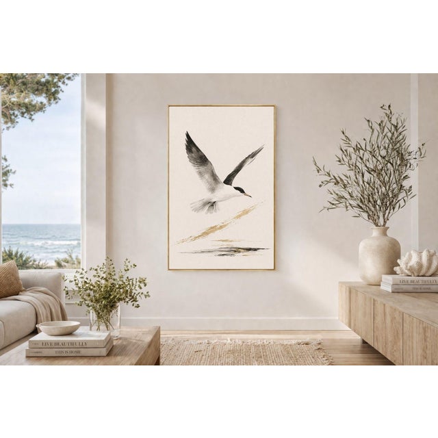 Contemporary Coastal Seabird Study, Minimalist Nautical Art Print, 24″ × 36″ Reproduction For Sale - Image 3 of 10