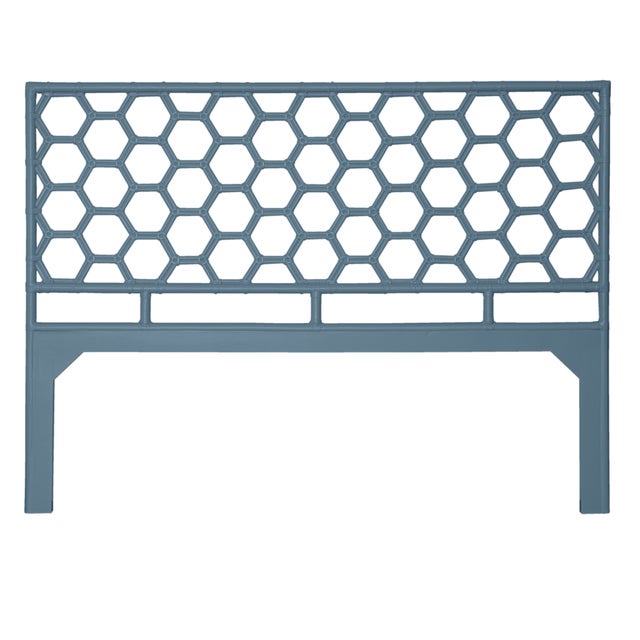 Coastal Honeycomb Platform Bed King, Regatta Blue For Sale - Image 3 of 6