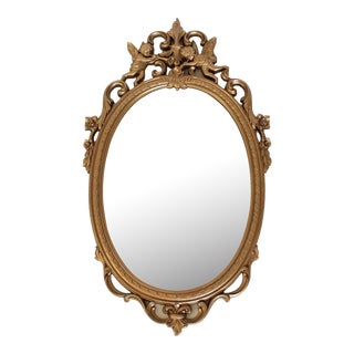 Vintage Syroco Wall Mirror W/ Cherubs For Sale