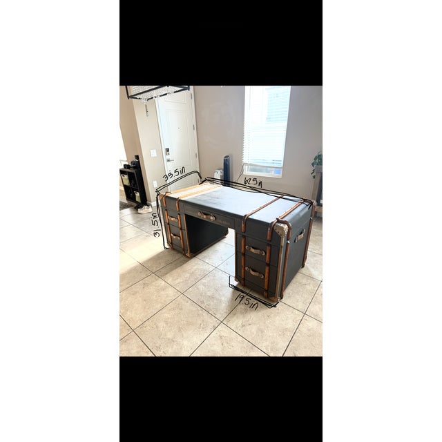 Art Deco Richard’s Trunk Desk - Restoration Hardware For Sale - Image 3 of 3