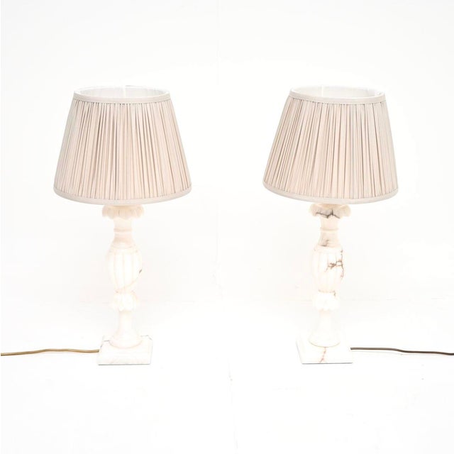 A beautiful pair of antique Italian marble table lamps, dating from around the 1930’s. The quality is excellent, the...