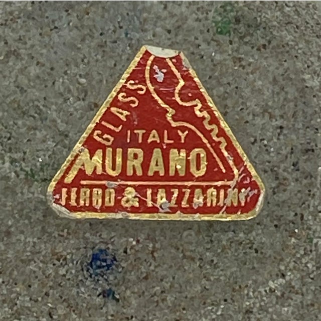 Vintage Ferro & Lazzarini Murano Italy Flower Garden Glass Paperweight With Round Wood Stand For Sale - Image 9 of 12