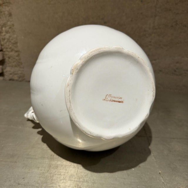 Antique White Porcelain Pitcher Francaise La Porcelain French Country For Sale - Image 11 of 12