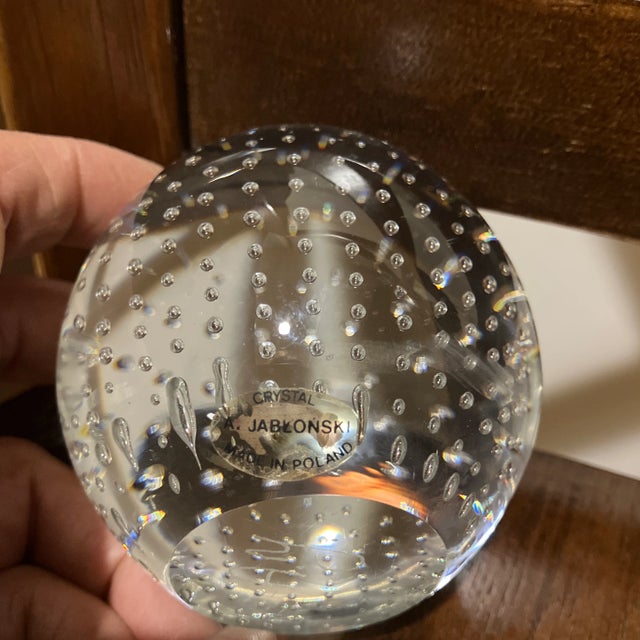 1970s Vintage Heavy Crystal Jabkonski Paperweight For Sale - Image 5 of 8