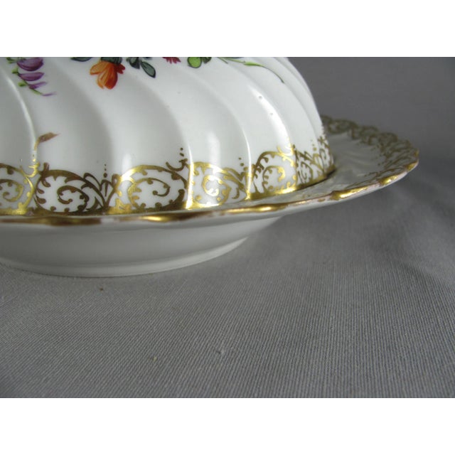 Traditional Dresden Flowers 284-2 Covered Muffin Dish For Sale - Image 3 of 13