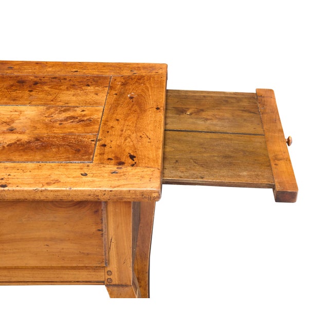 Amber 18th-Century French Provincial Louis XV Fruitwood Bureau Plat Writing Table, Circa 1760 For Sale - Image 8 of 11