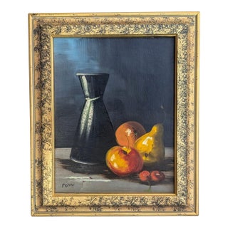 Vintage Still Life Oil Painting Signed Ferri For Sale