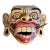 Vintage Hand-Carved Balinese Demon Mask With Articulated Jaw For Sale