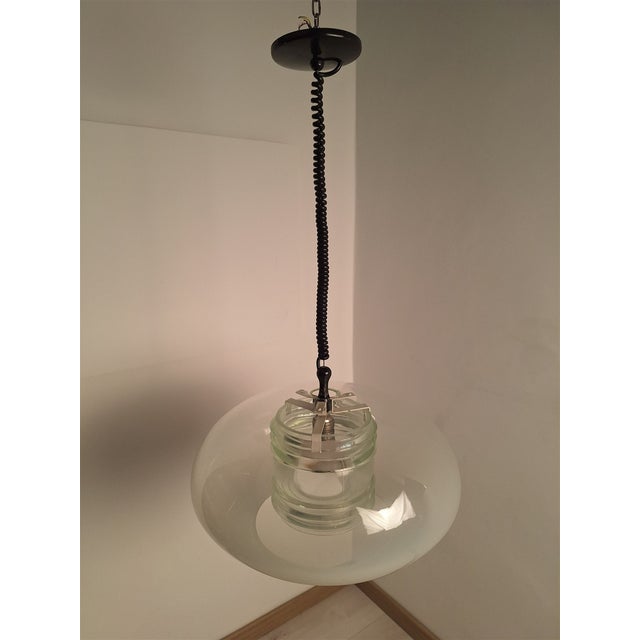 Metal Model 2119 Chandelier with Shaded Glass by Gino Sarfatti for Arteluce, 1960s For Sale - Image 7 of 16