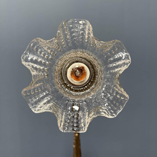 French Art Nouveau Table Lamp with Transparent Glass Shade For Sale - Image 11 of 18