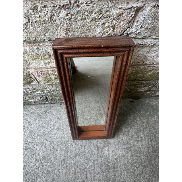 Small Vintage Wooden Wall Mirror For Sale In New York - Image 6 of 12