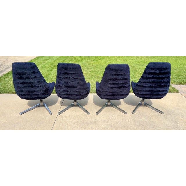 1960s Vladimir Kagan Sculpta Swivel Unicorn Chairs by Chromcraft Star Trek - Set of 4 For Sale In Chicago - Image 6 of 12