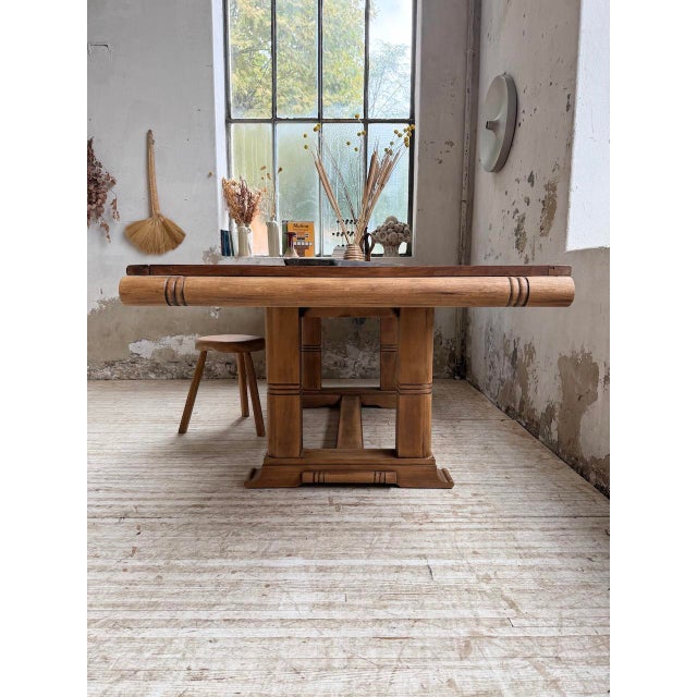 Oak Dining Table in the style of Dudouyt, 1940s For Sale - Image 11 of 18