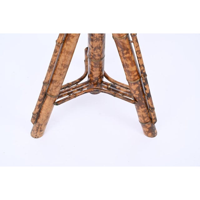 Italian Tiger Bamboo Tripod Pedestal or Plant Stand, Italy, 1950s For Sale - Image 12 of 15