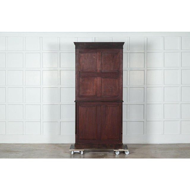 George III Mahogany Glazed Twin Library Bookcase Cabinet, 1770s For Sale - Image 14 of 15