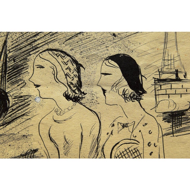 Paper André Szenes, In the Storm of Time, 1920s, Ink on Paper For Sale - Image 7 of 16