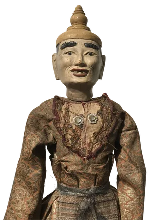 Myanmarese Doll in Brown Robes and Hat