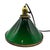 Art Deco 1920s Art Deco Banker/Poker Hanging Ceiling Light W/ 9" Brass Rim Green Glass Shade For Sale - Image 3 of 12