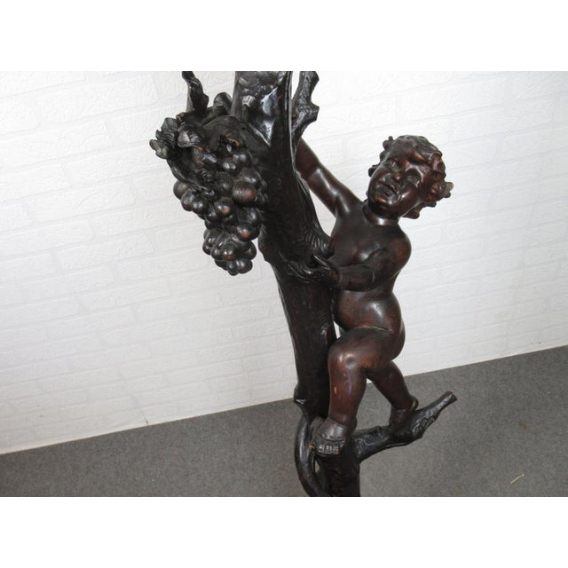 Coat Rack in Wood Carved with Tree and Putti For Sale - Image 3 of 18