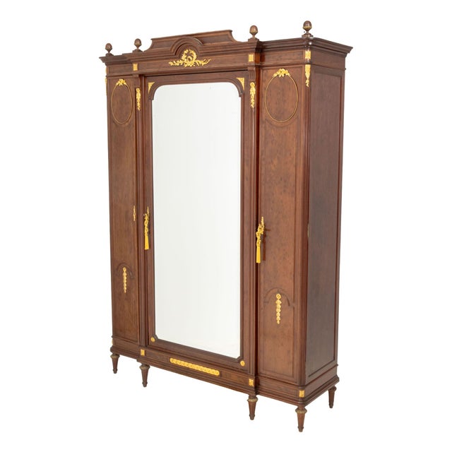 Louis XVI Style Ormolu Mounted Walnut Armoire For Sale In New York - Image 6 of 10